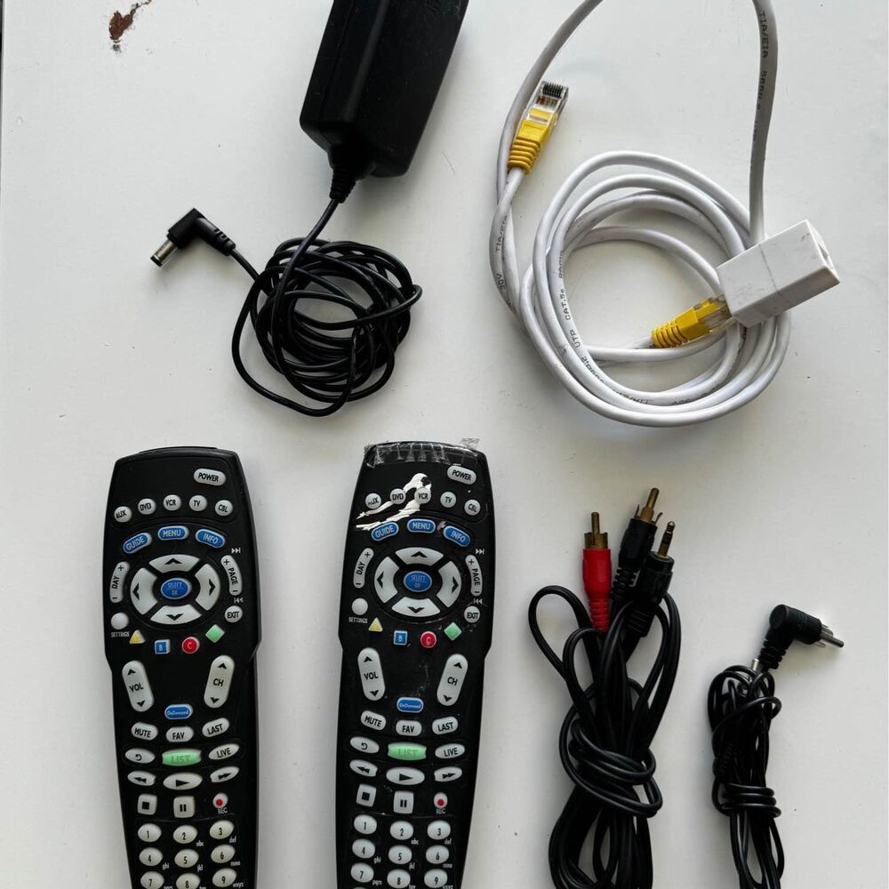 2 Spectrum TV Remotes + Power Adapter+ Ethernet Cables & Video Cables